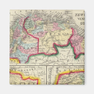 Karte von New Granada, Venezuela und Guyana Magnet