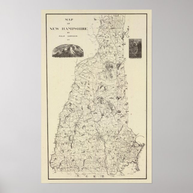 Karte von New Hampshire 1816 Poster (Vorne)