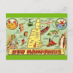 Karte von New Hampshire im Vintage-Stil