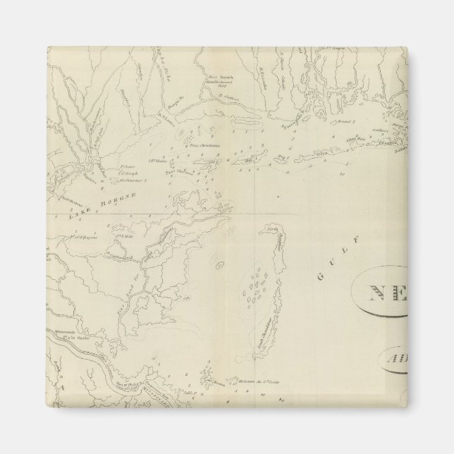 Karte von New Orleans Magnet (Vorne)