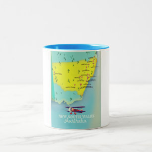 Karte von New South Wales Australien Zweifarbige Tasse
