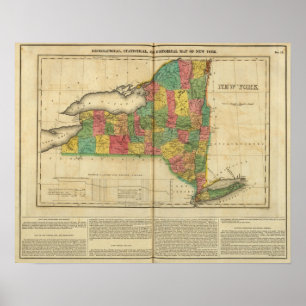 Karte von New York Poster