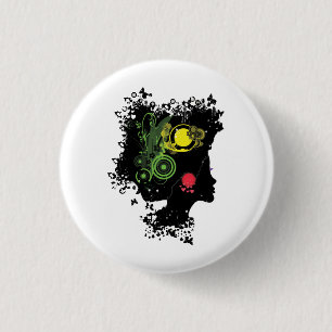 Karte von Nigeria Women Hair Style Round Button