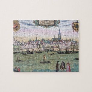 Karte von Nijmegen, von "Civitates Orbis Terrarum" Puzzle