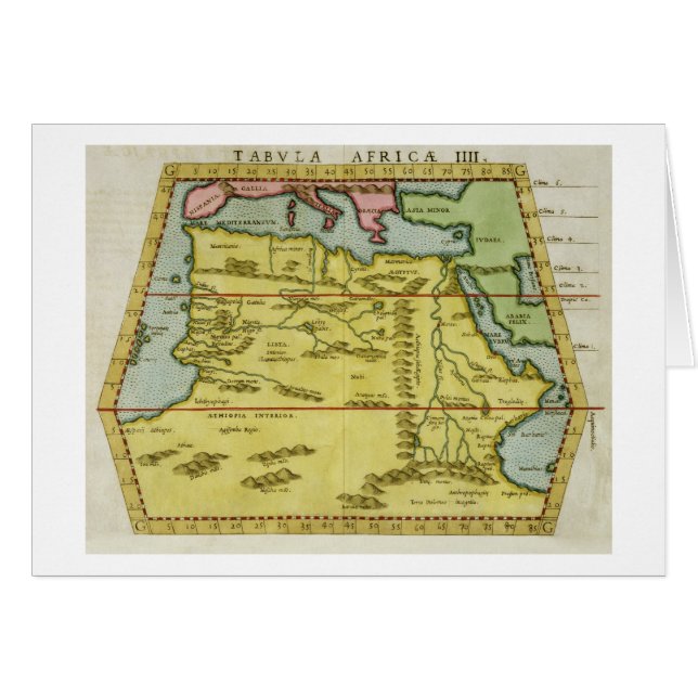 Karte von Nordafrika, c.1580s (farbiger Stich) (Vorderseite (Horizontal))