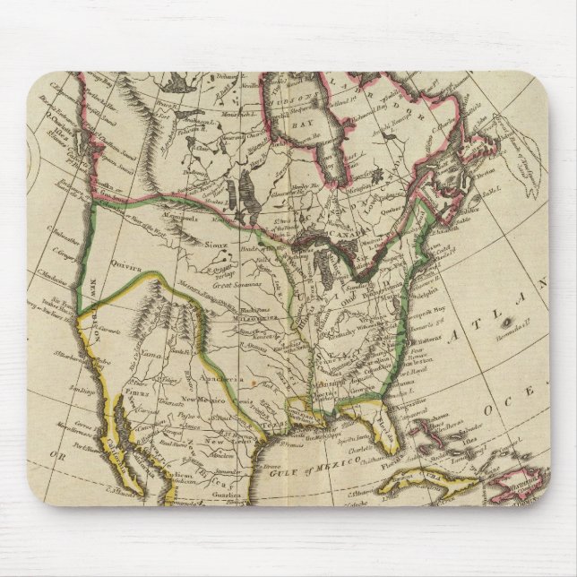 Karte von Nordamerika 2 Mousepad (Vorne)