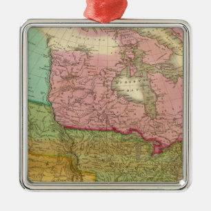 Karte von Nordamerika 3 Ornament Aus Metall