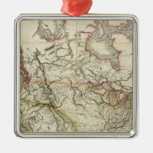 Karte von Nordamerika 4 Silbernes Ornament