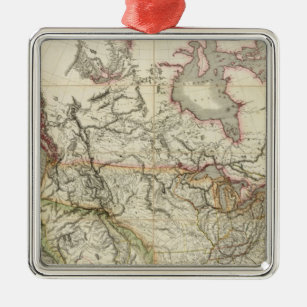 Karte von Nordamerika 4 Silbernes Ornament