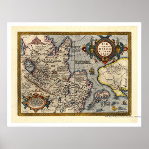Karte von Nordasien durch Abraham Ortelius 1603 Poster