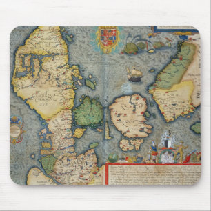 Karte von Nordeuropa, von 'Civitates Orbis Terr Mousepad