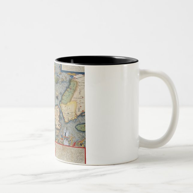 Karte von Nordeuropa, von 'Civitates Orbis Terr Zweifarbige Tasse (Rechts)