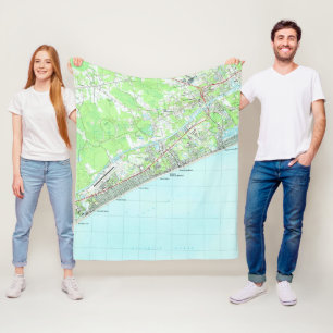 Karte von Nordmyrtle beach South Carolina (1990) Fleecedecke