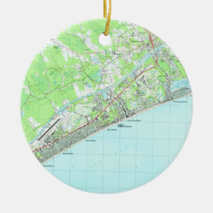 Karte von Nordmyrtle beach South Carolina (1990) Keramik Ornament