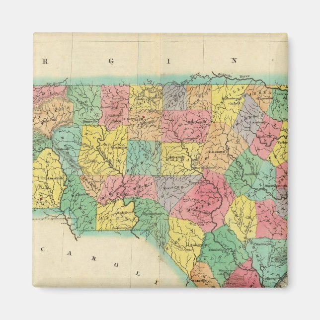 Karte von North Carolina Magnet (Vorne)