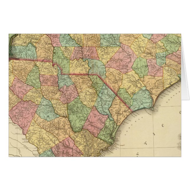 Karte von North South Carolina (Vorderseite (Horizontal))