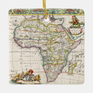 Karte von Nova Afrika Afrikas Keramikornament