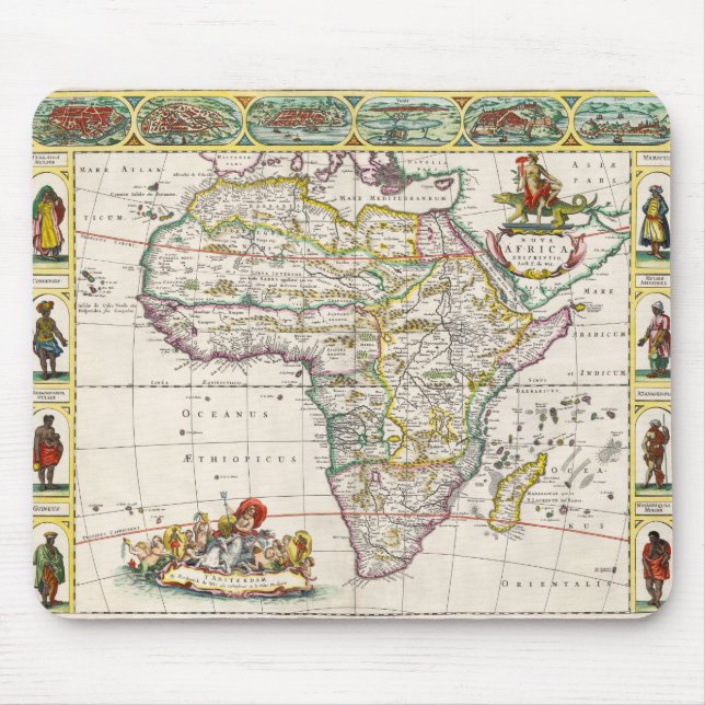 Karte von Nova Afrika Afrikas | Mousepad (Vorne)