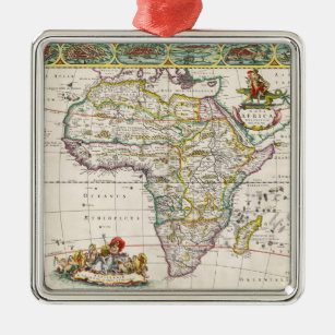 Karte von Nova Afrika Afrikas   Ornament Aus Metall