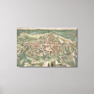 Karte von Odense, von "Civitates Orbis Terrarum" Leinwanddruck