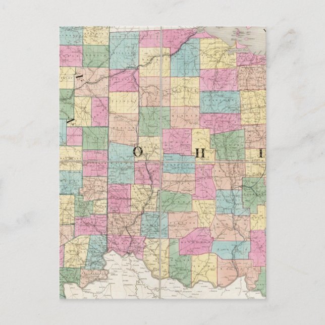 Karte von Ohio und Indiana (Vorderseite)