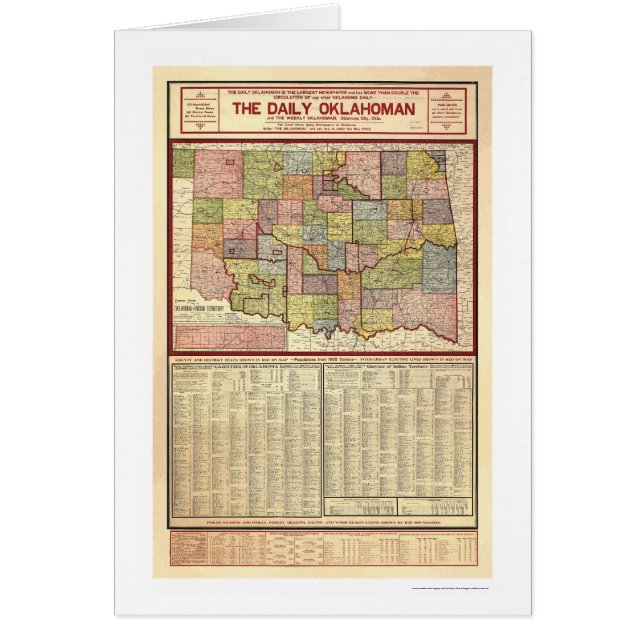 Karte von Oklahoma und von indischem Gebiet 1905 (Vorne)