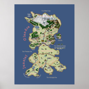 Karte von Olandra & Junziel - Mittelposter Poster