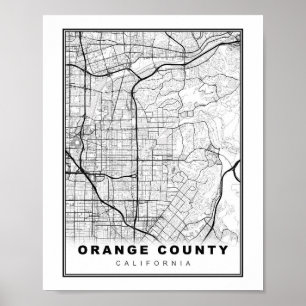 Karte von Orange County Poster