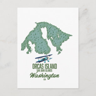 Karte von Orcas Island, Washington, USA