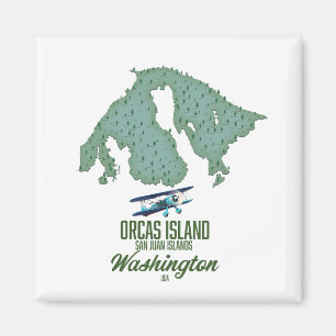 Karte von Orcas Island, Washington, USA Magnet