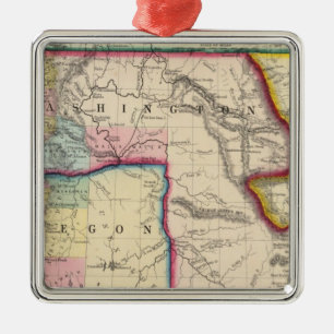 Karte von Oregon, Washington Ornament Aus Metall