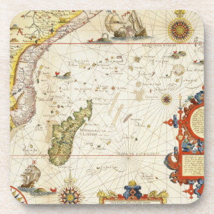 Karte von Ostafrika und von Madagaskar, 1596 Getränkeuntersetzer