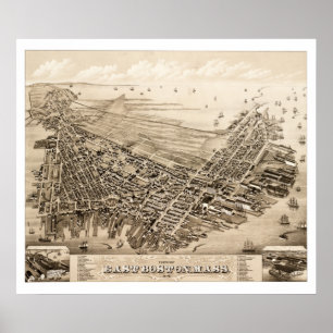 Karte von Ostboston, Massachusetts im Jahre 1879 Poster