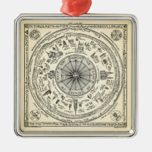 Karte von Oxford aus der Bodleian Library Ornament Aus Metall