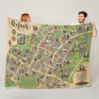 Karte von Oxford, England (britische Eisenbahnen) Fleecedecke