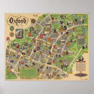 Karte von Oxford, England (British Railways) Poster