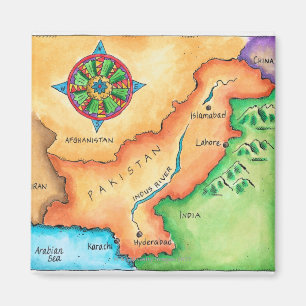 Karte von Pakistan Magnet
