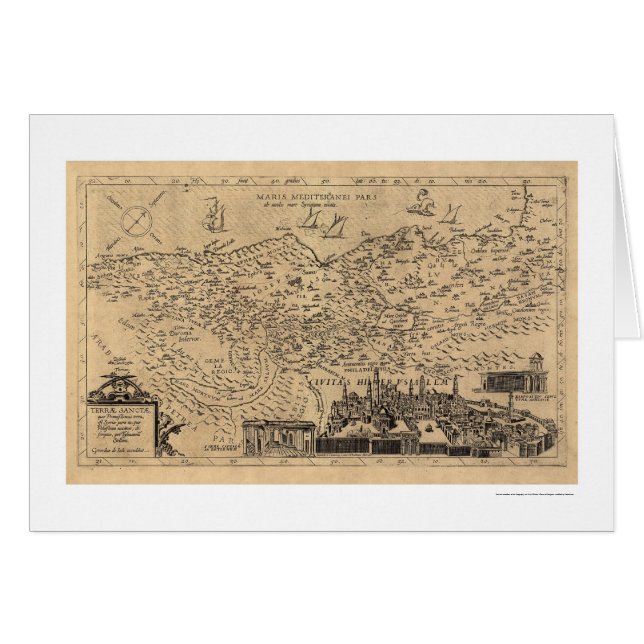 Karte von Palästina durch Tilemann Stella 1600 (Vorderseite (Horizontal))