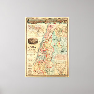 Karte von Palästina und von allen Bibelländern Leinwanddruck