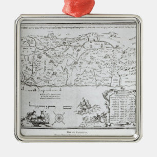 Karte von Palästina, von einem PassahfestHaggadah Ornament Aus Metall