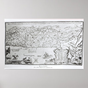 Karte von Palästina, von einem PassahfestHaggadah Poster