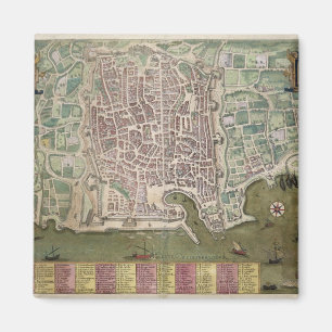 Karte von Palermo, von "Civitates Orbis Terrarum" Magnet