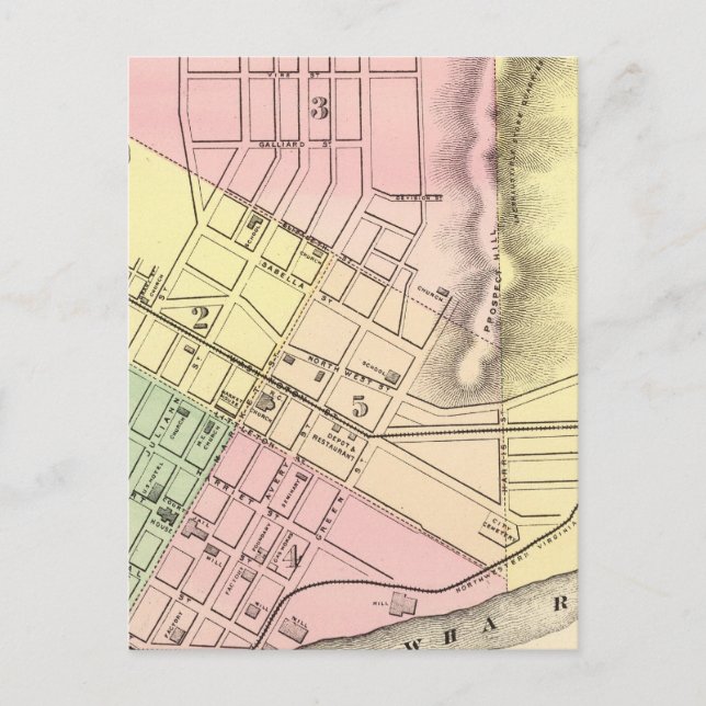 Karte von Parkersburg, West Virginia (Vorderseite)