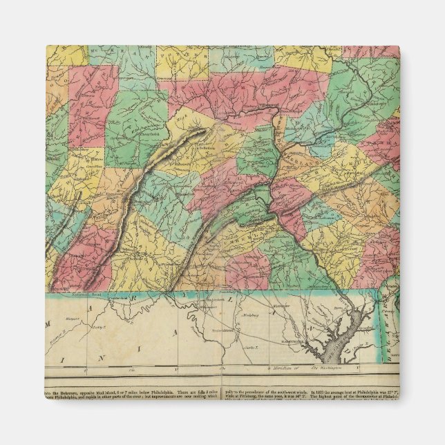 Karte von Pennsylvania Magnet (Vorne)