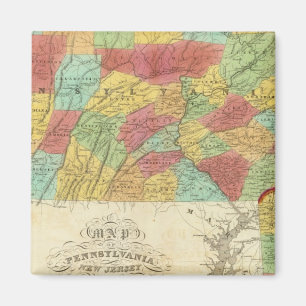 Karte von Pennsylvania New Jersey und Delaware Magnet