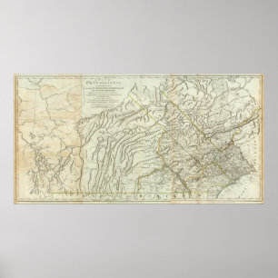 Karte von Pennsylvania Poster