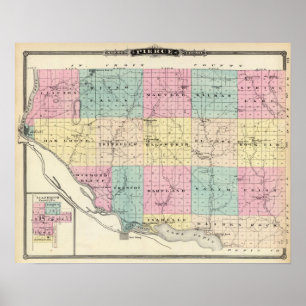 Karte von Pierce County und von Ellsworth Poster