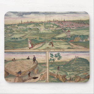 Karte von Poitiers, von "Civitates Orbis Terrarum" Mousepad