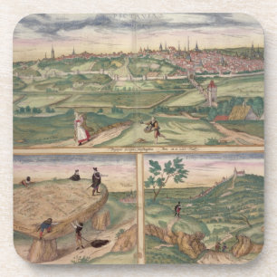 Karte von Poitiers, von "Civitates Orbis Terrarum" Untersetzer