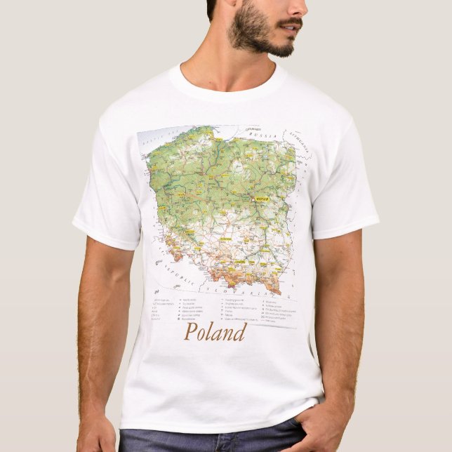 Karte von Polen T-Shirt (Vorderseite)